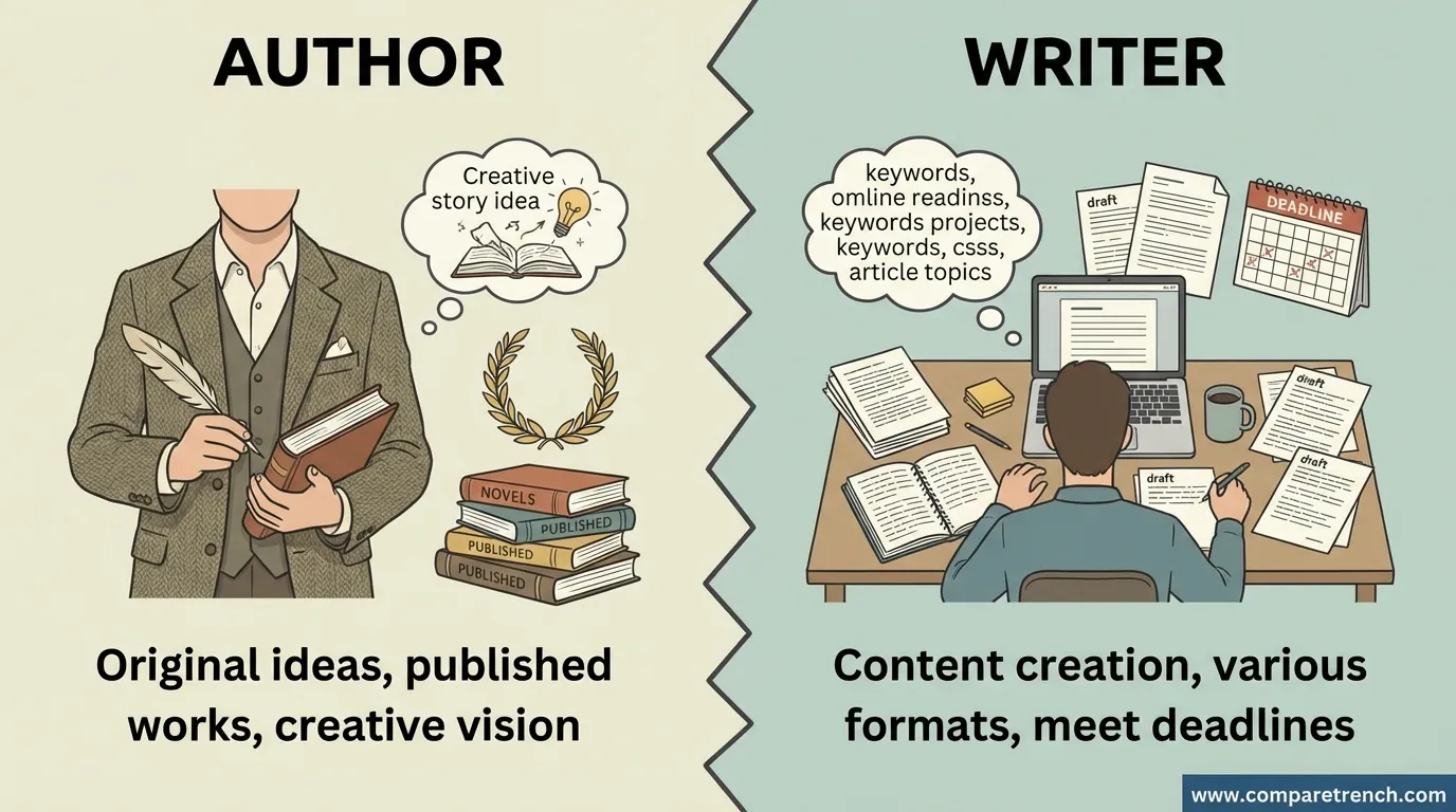 difference between author and writer