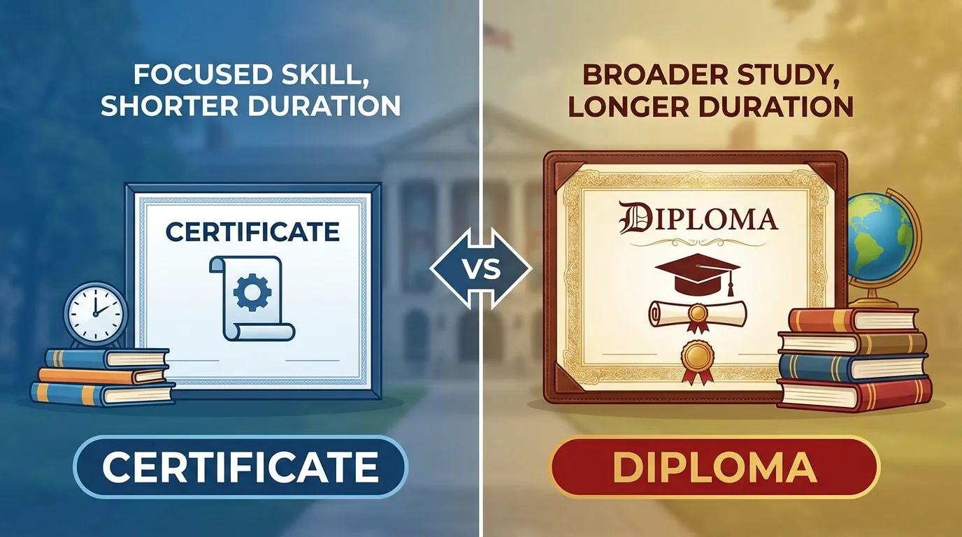 difference between certificate and diploma