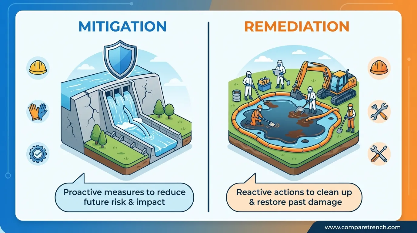 difference between mitigation and remediation