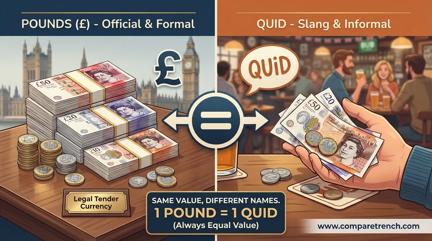 difference between pounds and quid