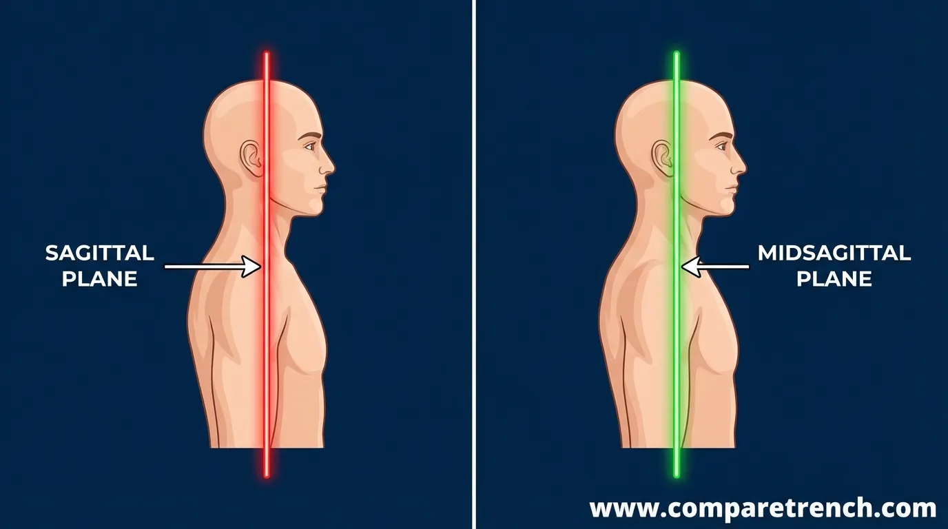 difference between sagittal and midsagittal