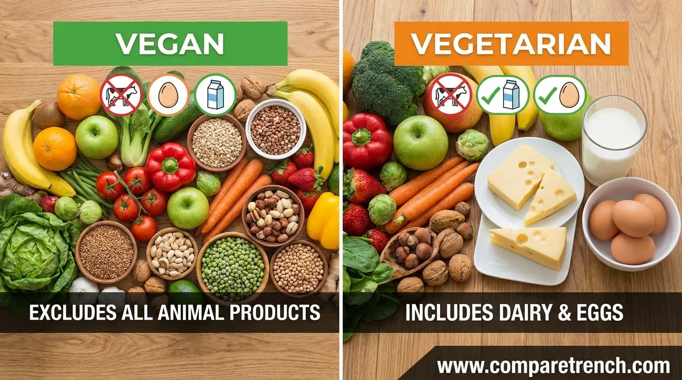 difference between vegan and vegitarian