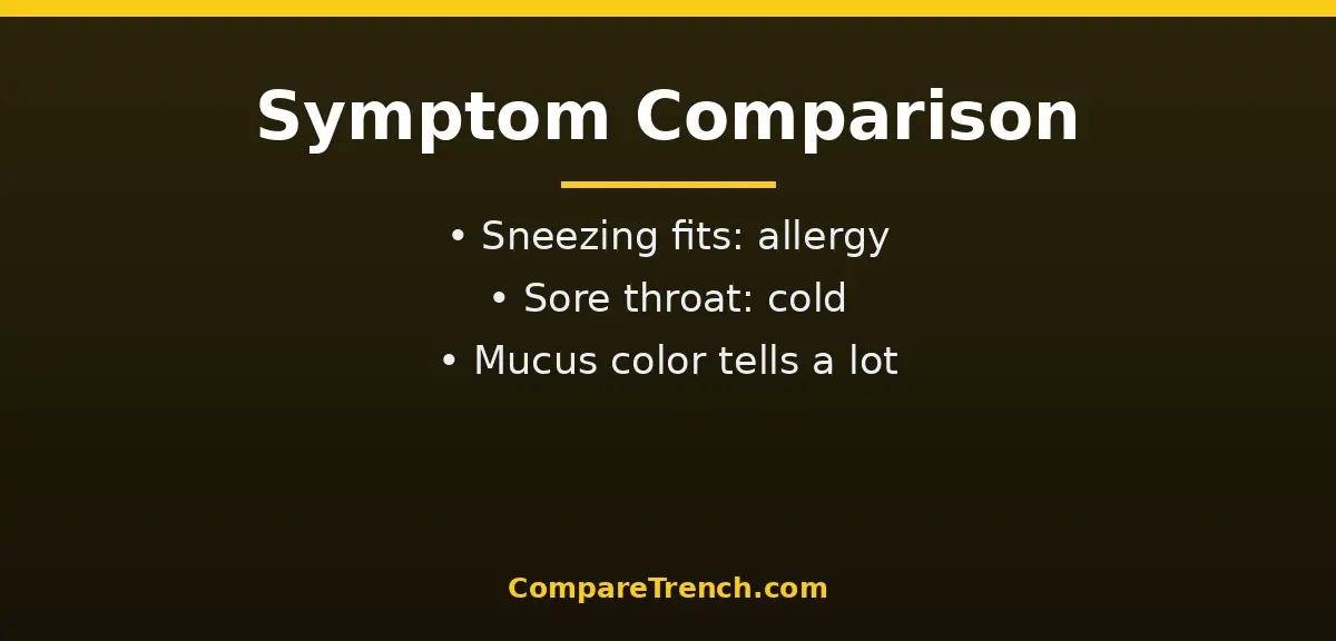 Allergy vs cold symptoms compared in the difference between allergy and cold