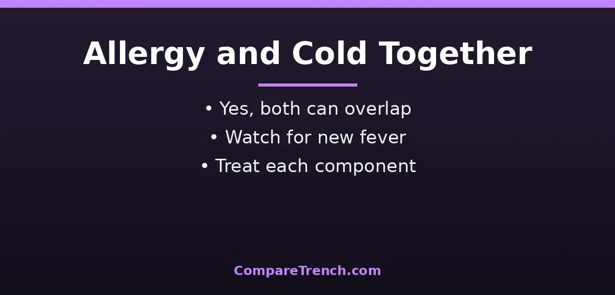 Allergy and cold together in the difference between allergy and cold