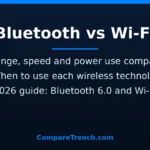 Featured graphic for the difference between bluetooth and wi-fi article