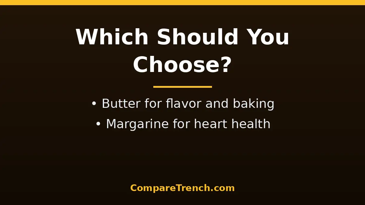 Kitchen counter with both butter and margarine, helping decide between butter and margarine