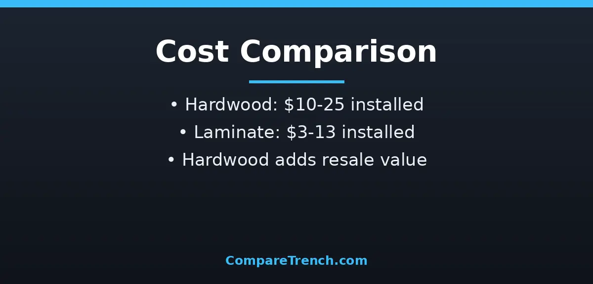 Flooring cost comparison in the difference between hardwood and laminate flooring