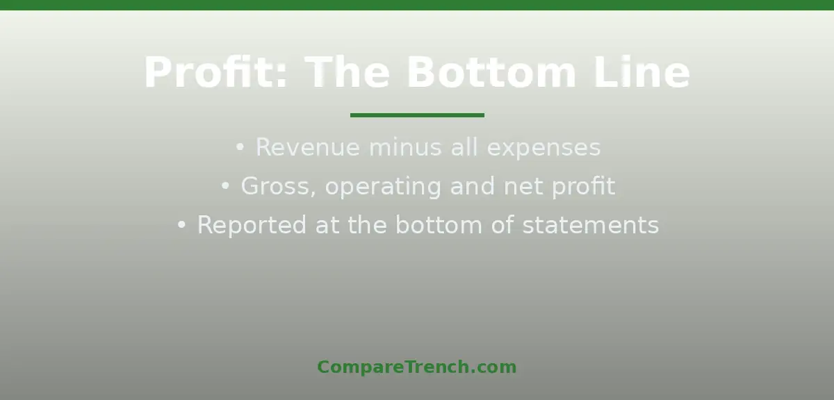 Diagram showing profit as the bottom line to clarify the difference between revenue and profit