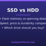 Difference between SSD and HDD featured comparison graphic